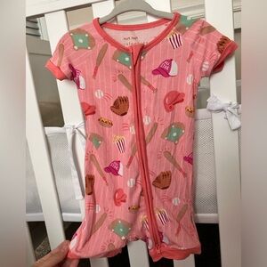 Little Sleepies pink baseball shorty